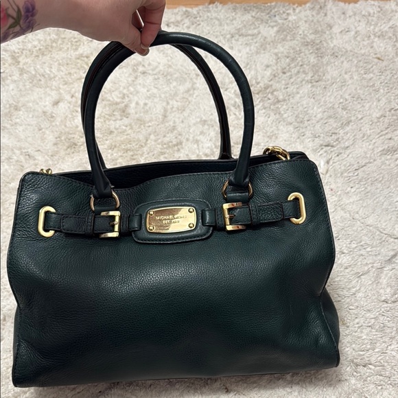 Michael Kors Handbags - Michael Kors Hamilton Satchel Hunter Green